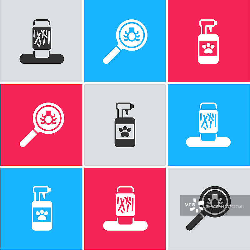 猫抓挠柱跳蚤搜索宠物套装图片素材