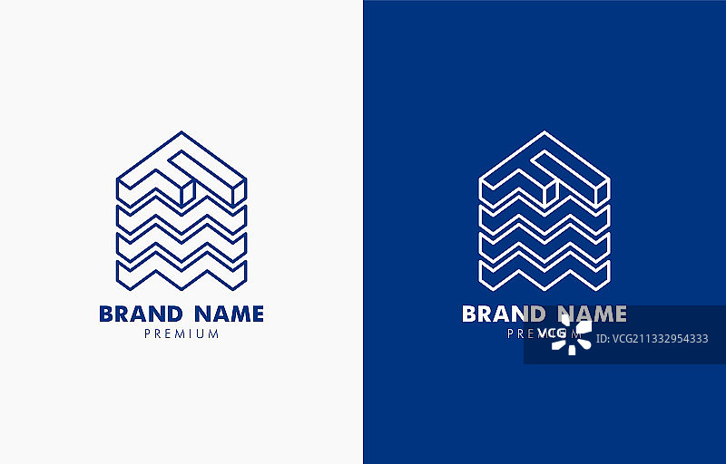 现代字母F塔楼房地产标志模板图片素材