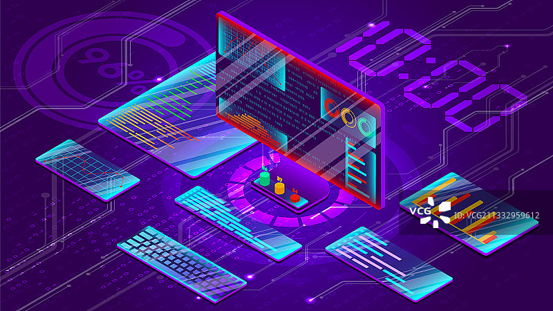 个人计算机上的数据分析图片素材