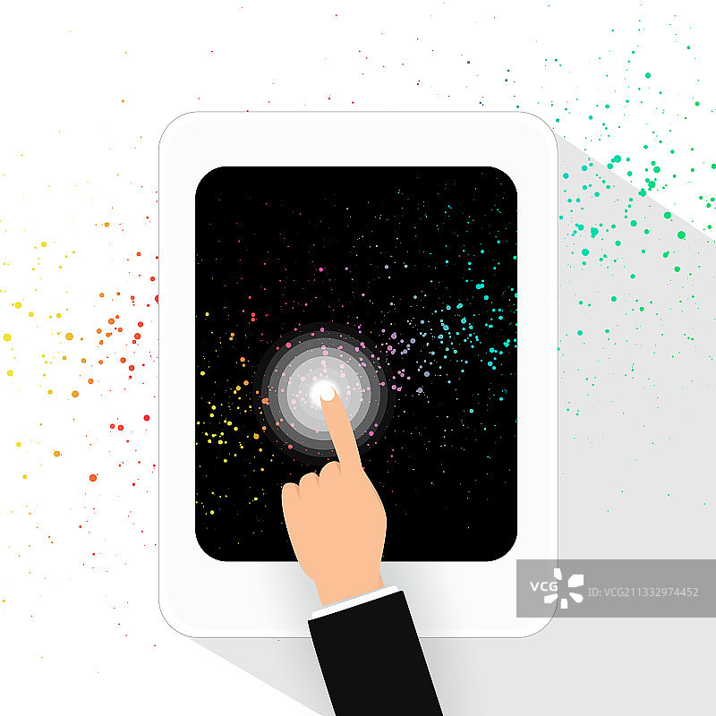 商务人士手指触摸数字屏幕图片素材