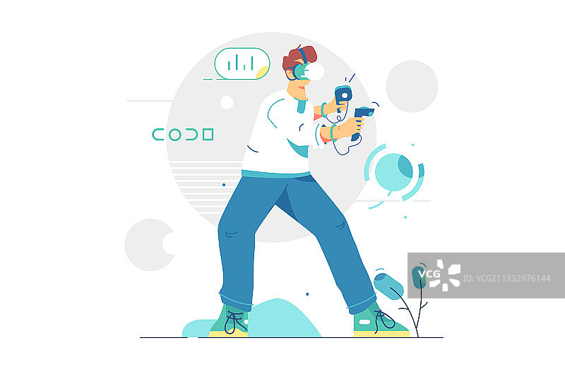 戴着VR眼镜的男人图片素材