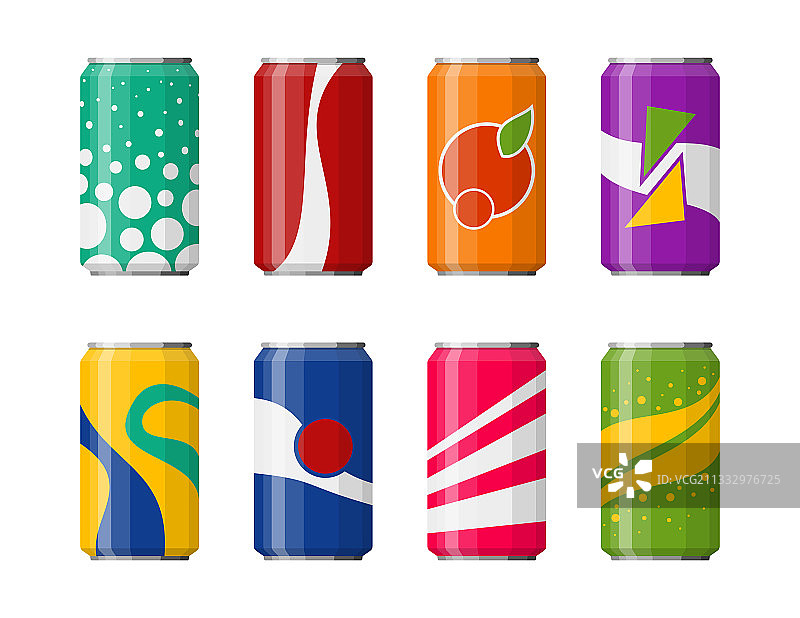 彩色铝罐装苏打图标图片素材