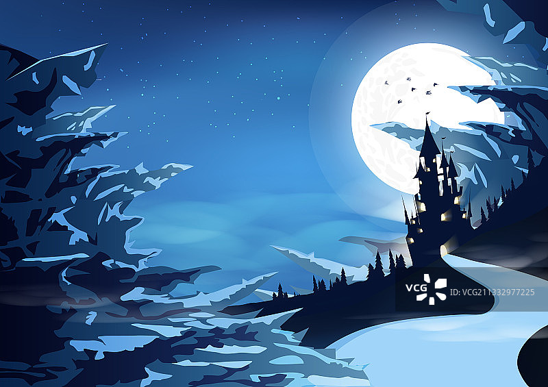 北极冰山中的城堡宫殿图片素材