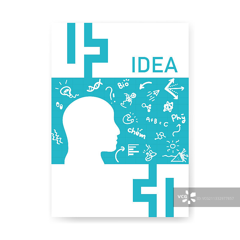 扁平设计思考草图笔记本封面图片素材