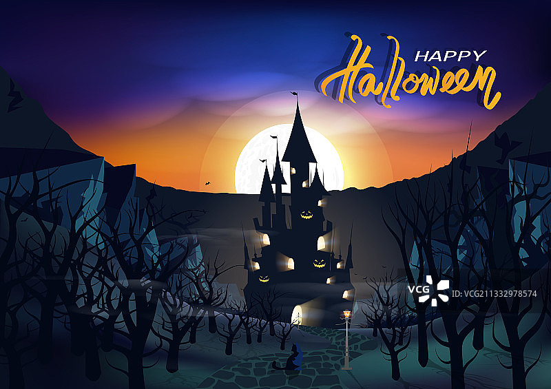 万圣节快乐：幽灵主题海报卡片邀请函图片素材