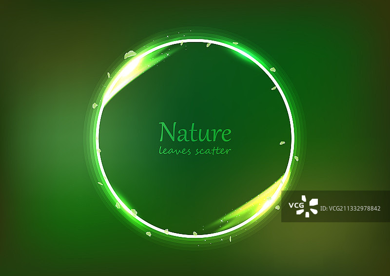 散落树叶圆形自然概念banner图片素材