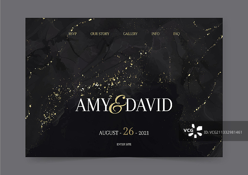 手绘风婚礼引导页图片素材