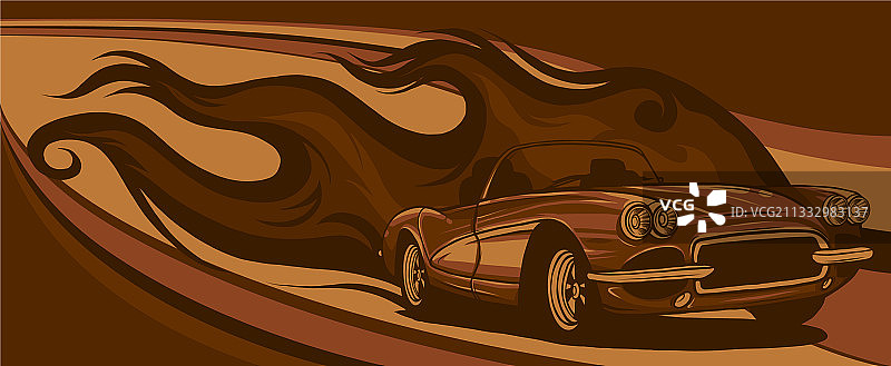 热门经典改装车卡通图片素材