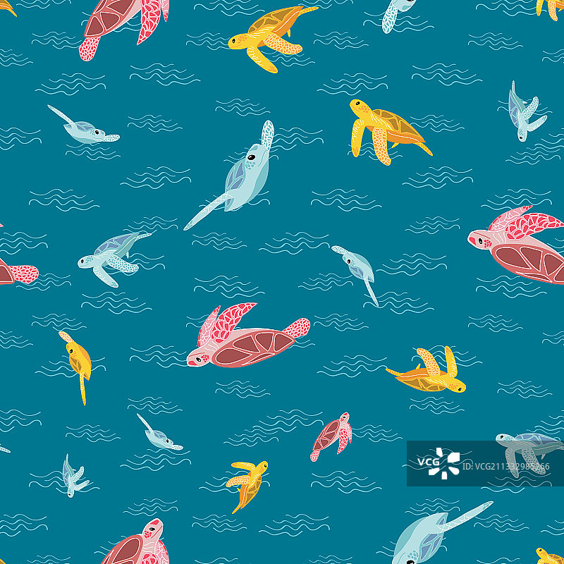 海龟重复图案-01图片素材