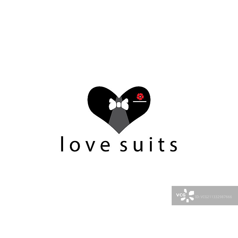 西装Logo爱心设计模板图片素材