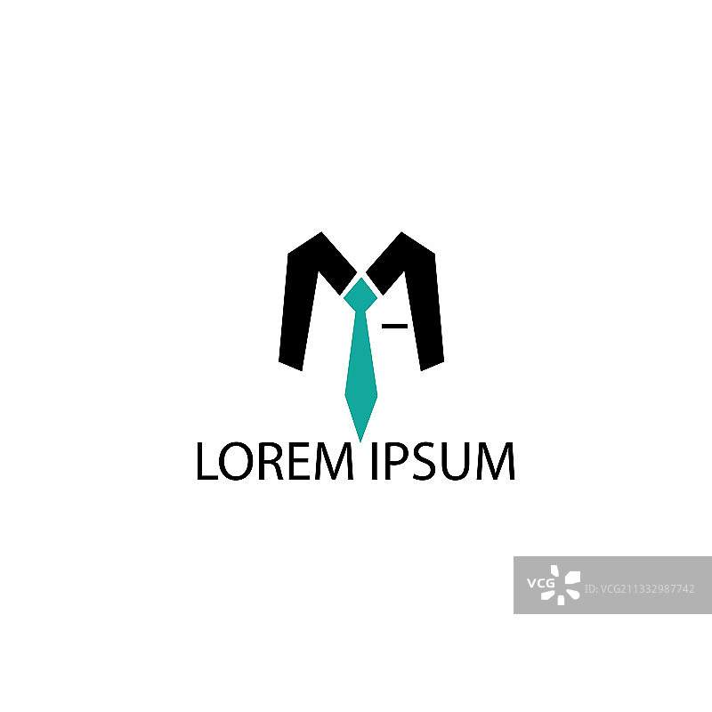 字母M西装logo设计图片素材