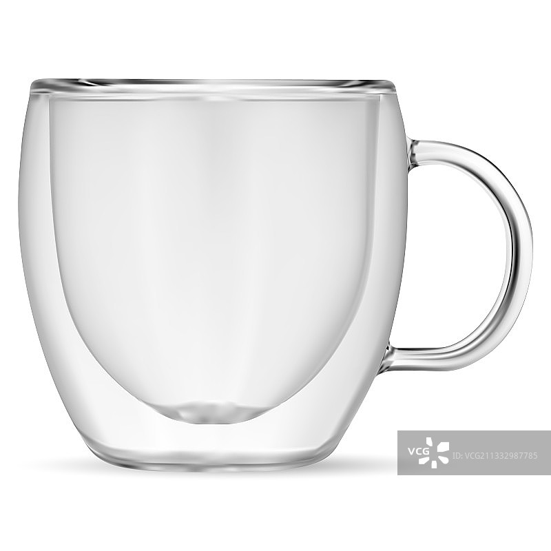 玻璃咖啡杯透明双层壁茶杯图片素材