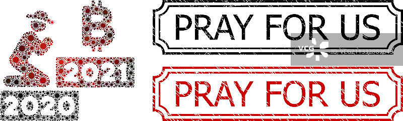 为我们祈祷的刻痕印章图片素材