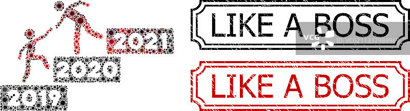 带有刻痕的纹理印章，像老板一样图片素材