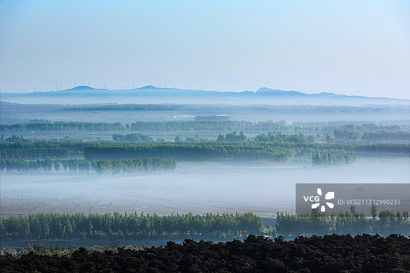 七星山旅游风景区看辽河湿地图片素材