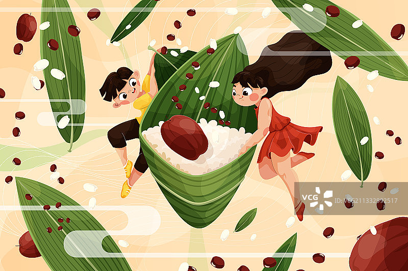 端午节人物插图图片素材