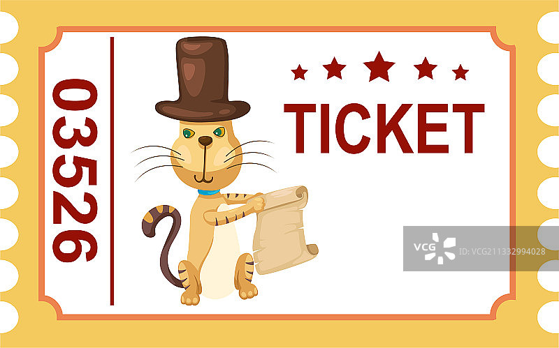 独立马戏团猫咪门票图片素材