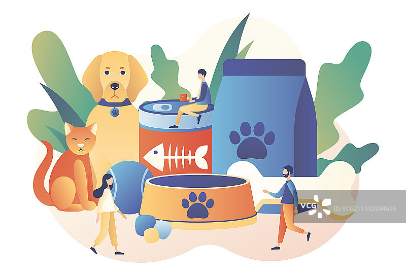 宠物护理服务宠物店和小人物图片素材