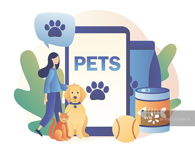 在线宠物护理服务，女孩与小狗图片素材