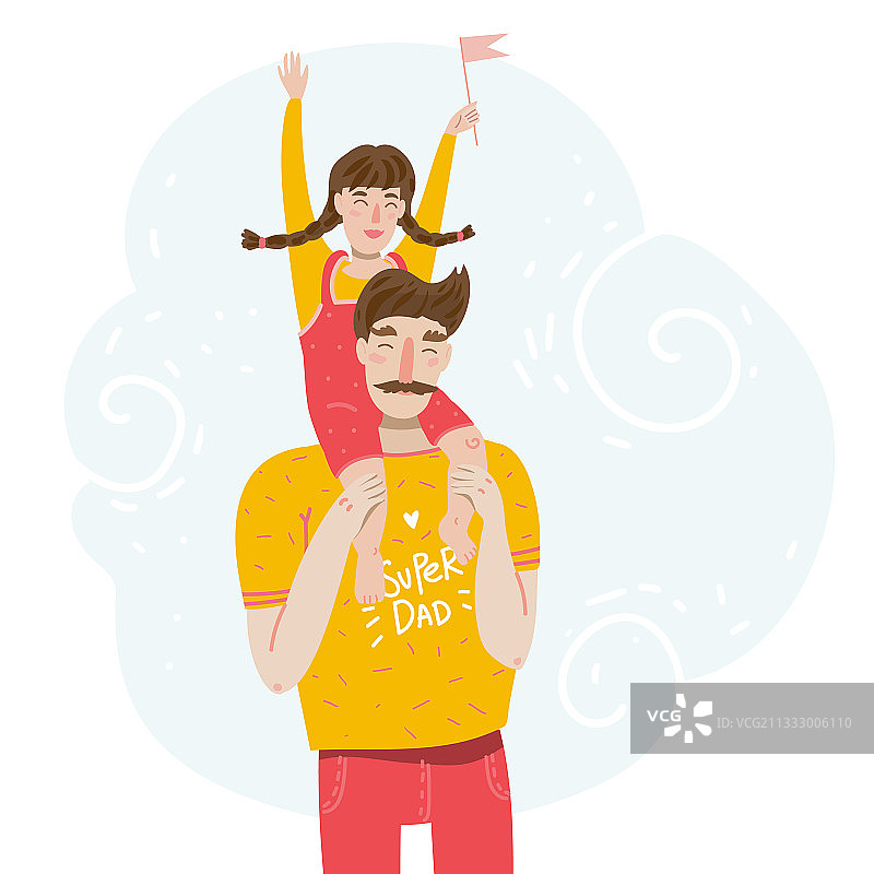 父亲和快乐的小女儿图片素材