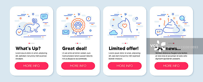 宠物护理狗等动物图标素材图片素材