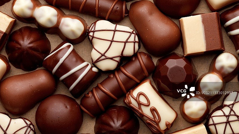 桌子上巧克力全景照片图片素材