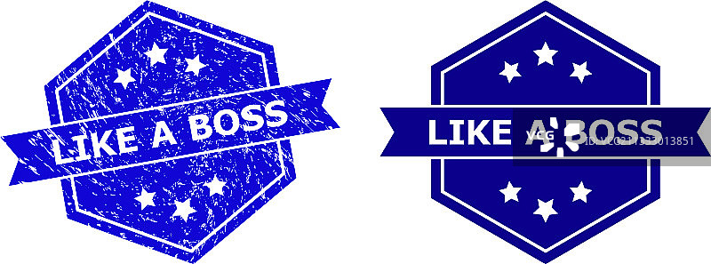 具有粗糙风格的六边形老板范印章图片素材