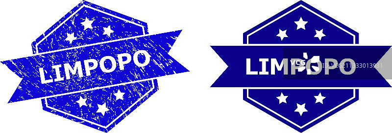 带有腐蚀风格的六边形林波波图章图片素材