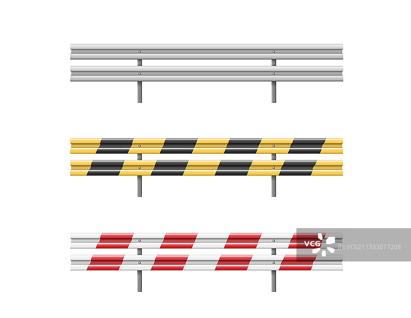 红色、黑色和黄色金属路障组合图片素材