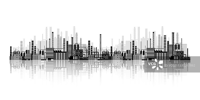 城市工业背景下的管道图片素材