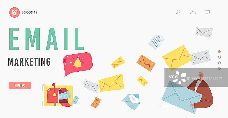 电子邮件营销着陆页模板图片素材