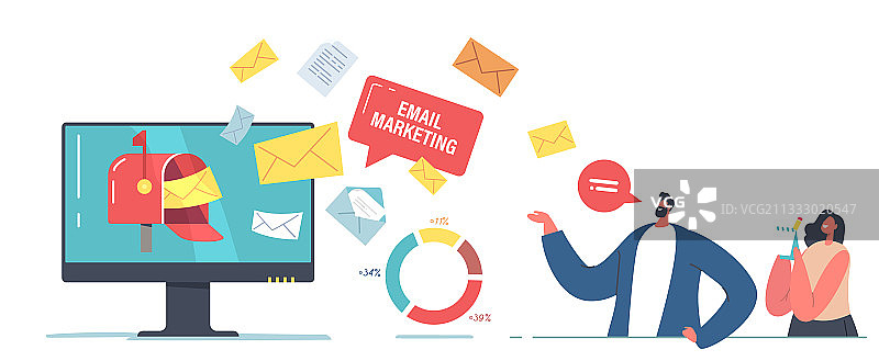 微型邮件营销技术概念图片素材