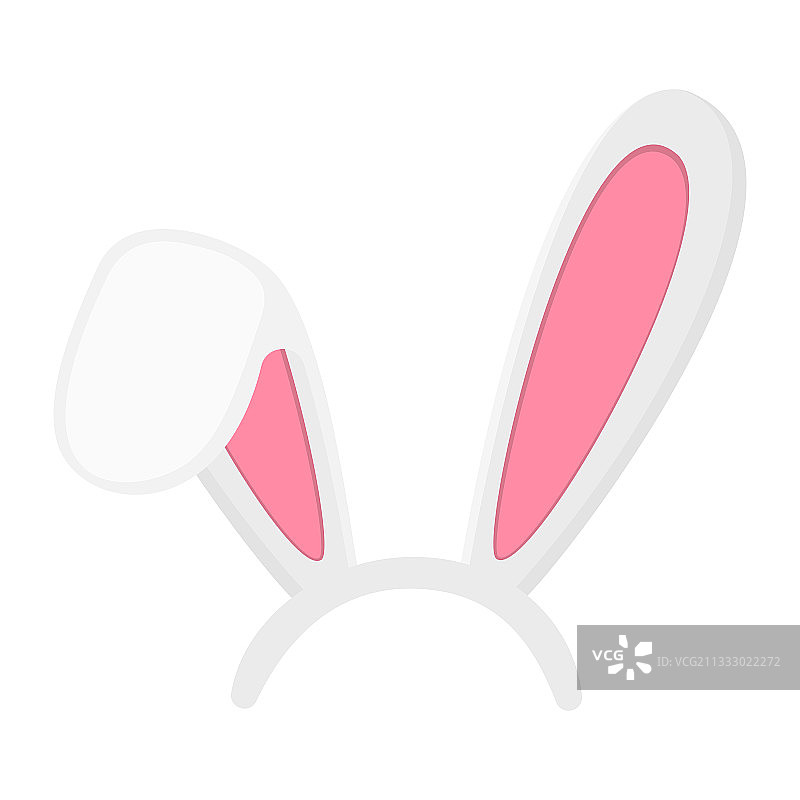 白色背景下的滑稽兔耳朵面具图片素材