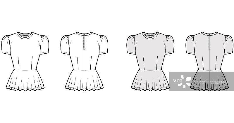 带下摆的时尚女衬衫图片素材