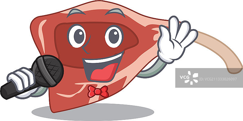 卡通小羊排拿着麦克风唱歌图片素材