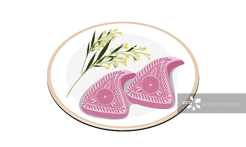 中式粉色韭菜蒸饺图片素材