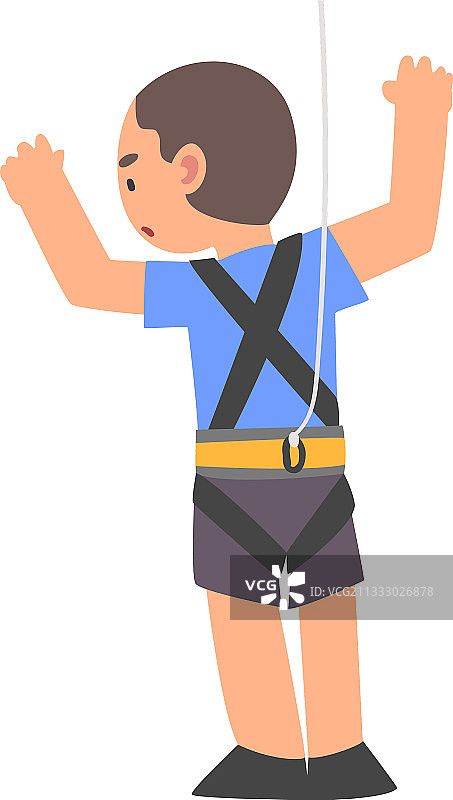 可爱的年轻攀岩者背影图片素材