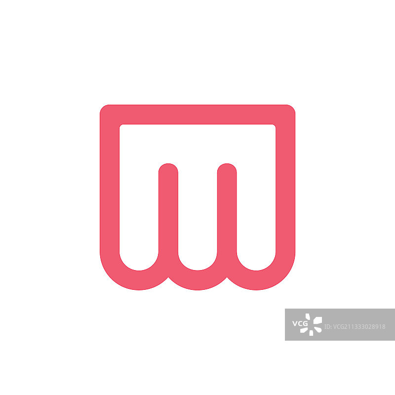 字母M简约几何线条标志图片素材