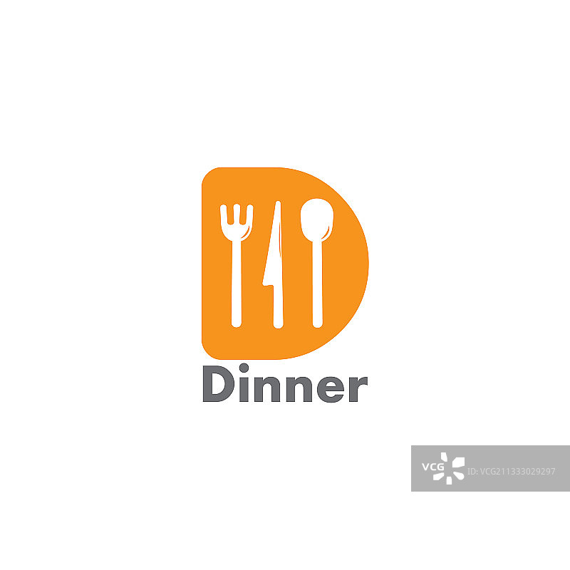 字母D餐具餐厅标志图片素材