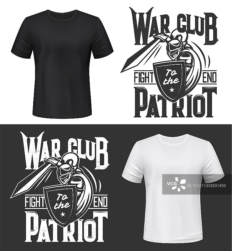 骑士和剑模型T恤印花图片素材
