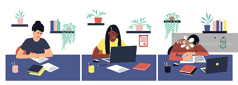 学生们在做作业素材图片素材