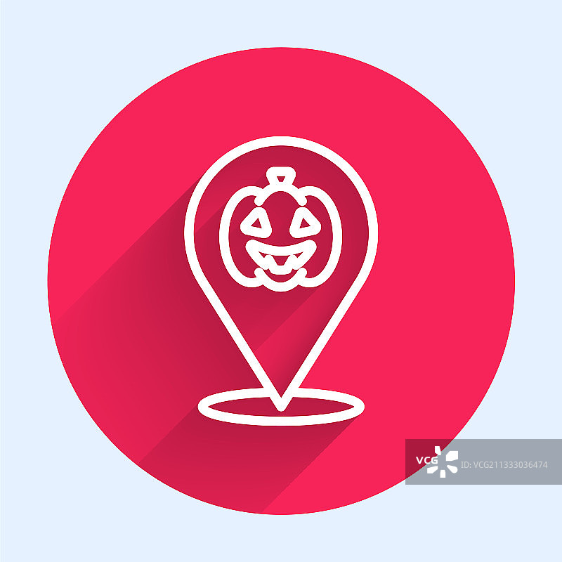 带长阴影的南瓜白色线条图标图片素材