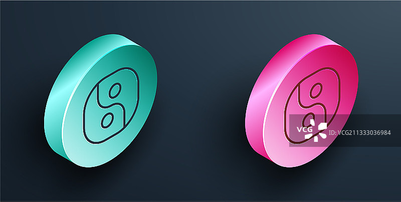 2.5D线条阴阳符号和谐图片素材