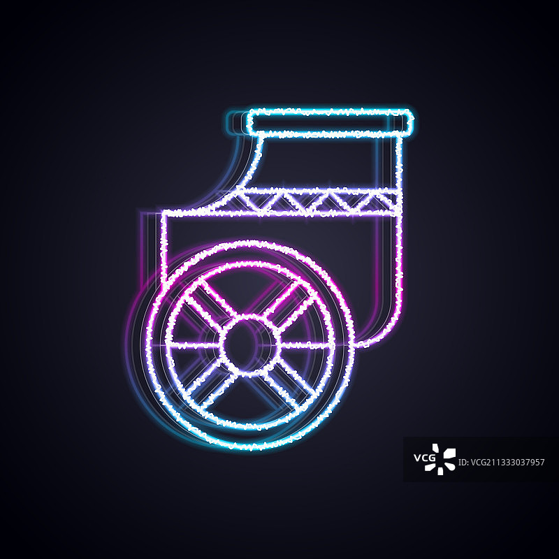 发光霓虹古希腊战车图标图片素材
