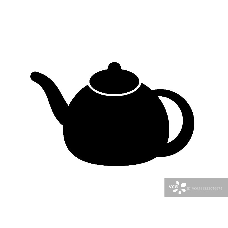 黑色茶壶轮廓标志图片素材