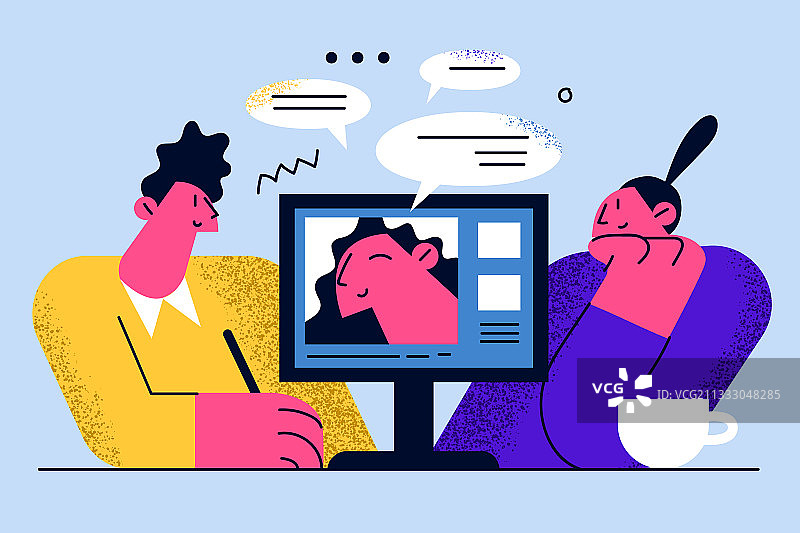 在线会议远程办公图片素材