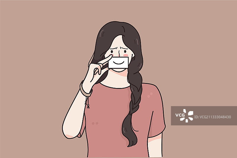 精神障碍：抑郁症与悲伤概念图片素材