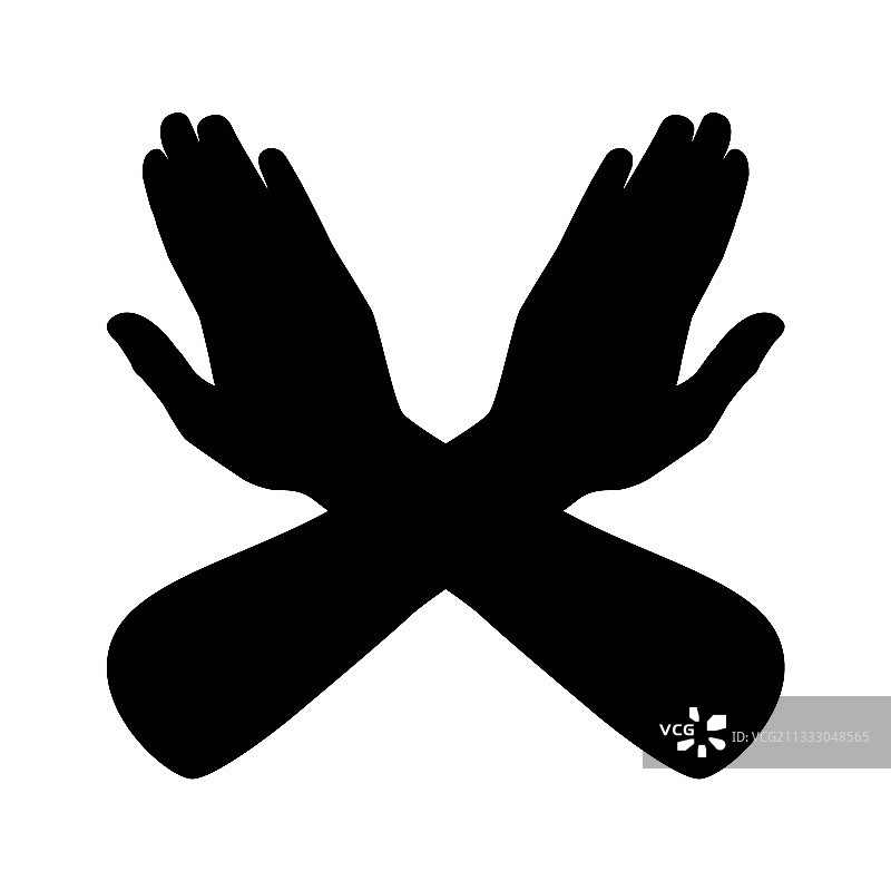 手持停止标志轮廓图片素材