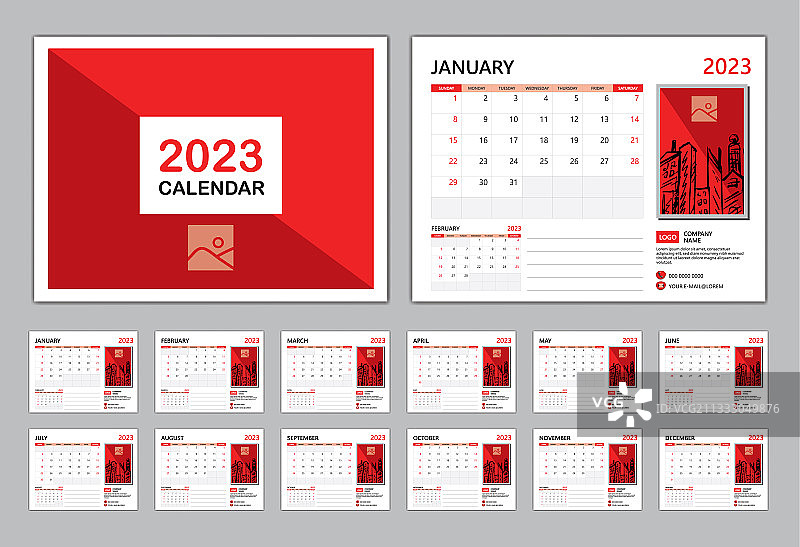 2023年台历模板图片素材