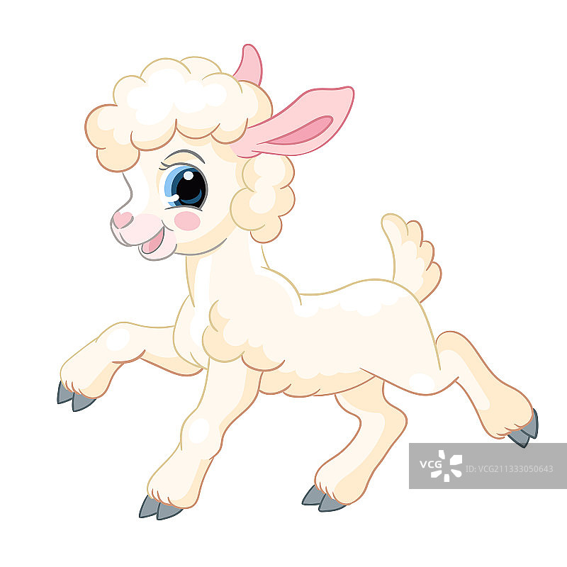 可爱卡通人物站立绵羊图片素材